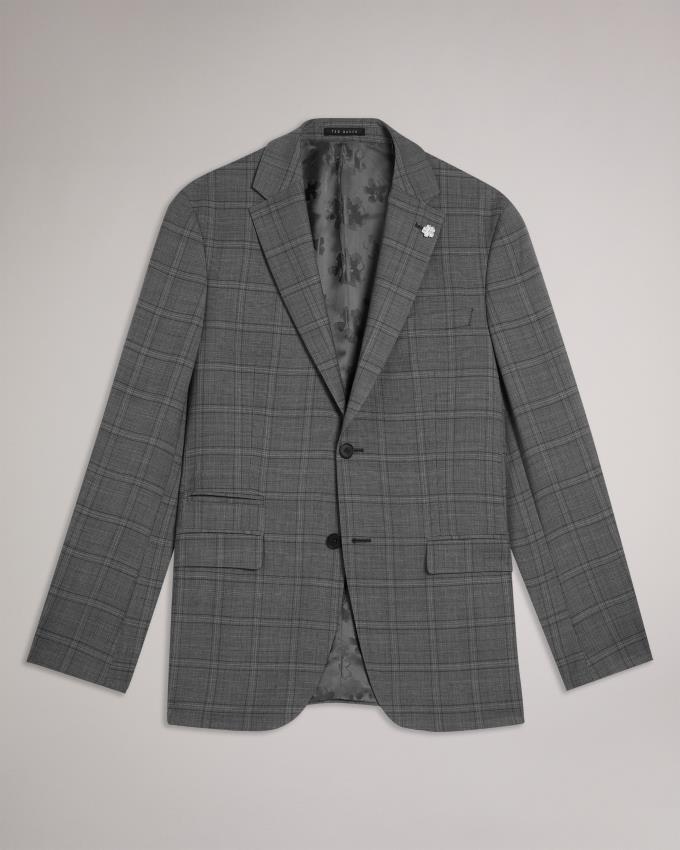 Veste Ted Baker Regular Fit Wool Check Suit Grise Homme | OBV-13762897